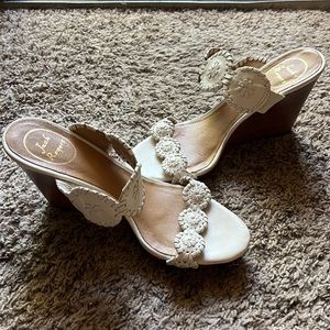 Jack Rogers White Wedges Size 7